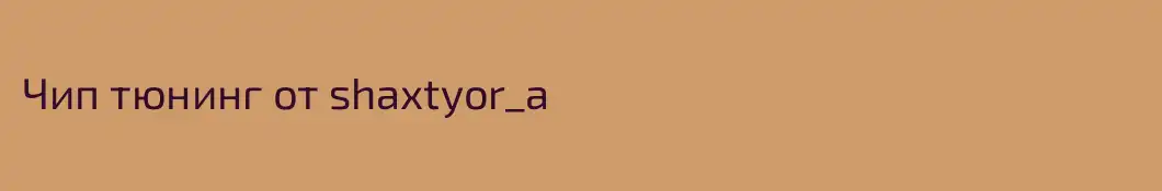 Чип тюнинг от shaxtyor_а